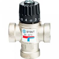 Термостатический смесительный клапан для систем отопления и ГВС 3/4* ВР Stout (20-43 °С, KVs 1.6 м3/ч)