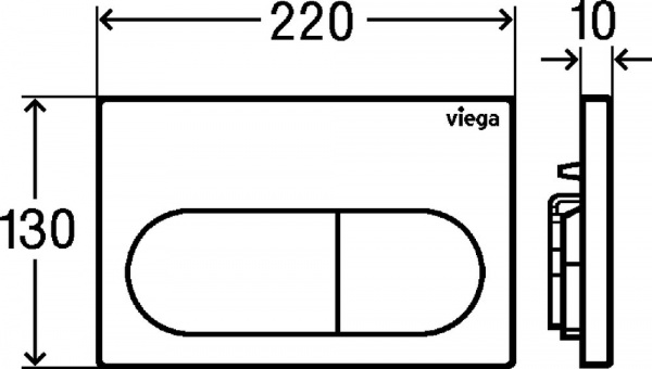 Кнопка смыва Viega Prevista 8601.2 хром матовый