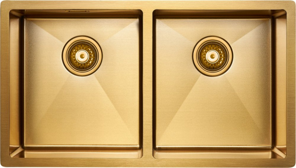 Мойка кухонная Paulmark Dopplet PM507844-BG брашированное золото