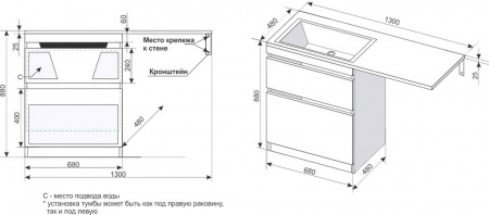 Мебель для ванной Style Line Даллас 130 Люкс Plus напольная, белая