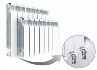 Радиатор алюминиевый секционный Rifar Alum Ventil 350 х 6 секций (подключение нижнее слева)